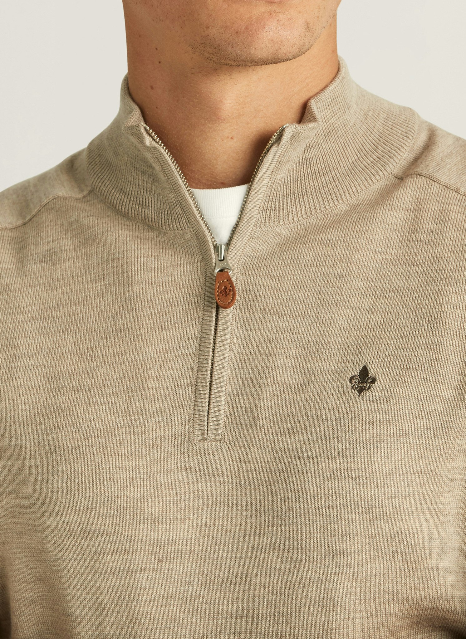 Morris - Merino John Zip (Khaki)