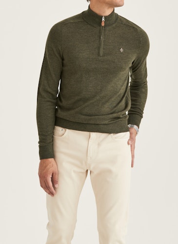 Morris - Merino John Zip (Olive)