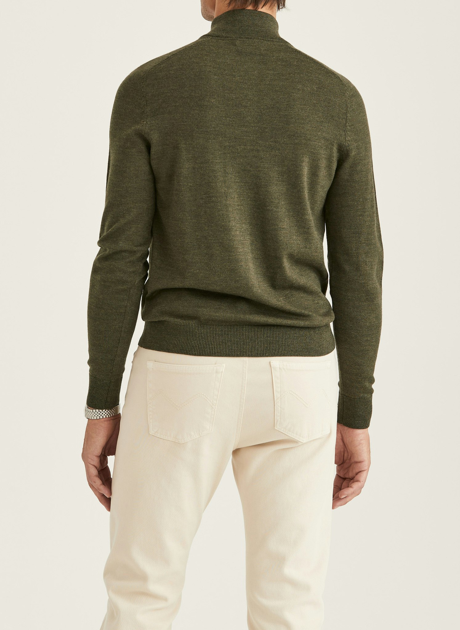 Morris - Merino John Zip (Olive)