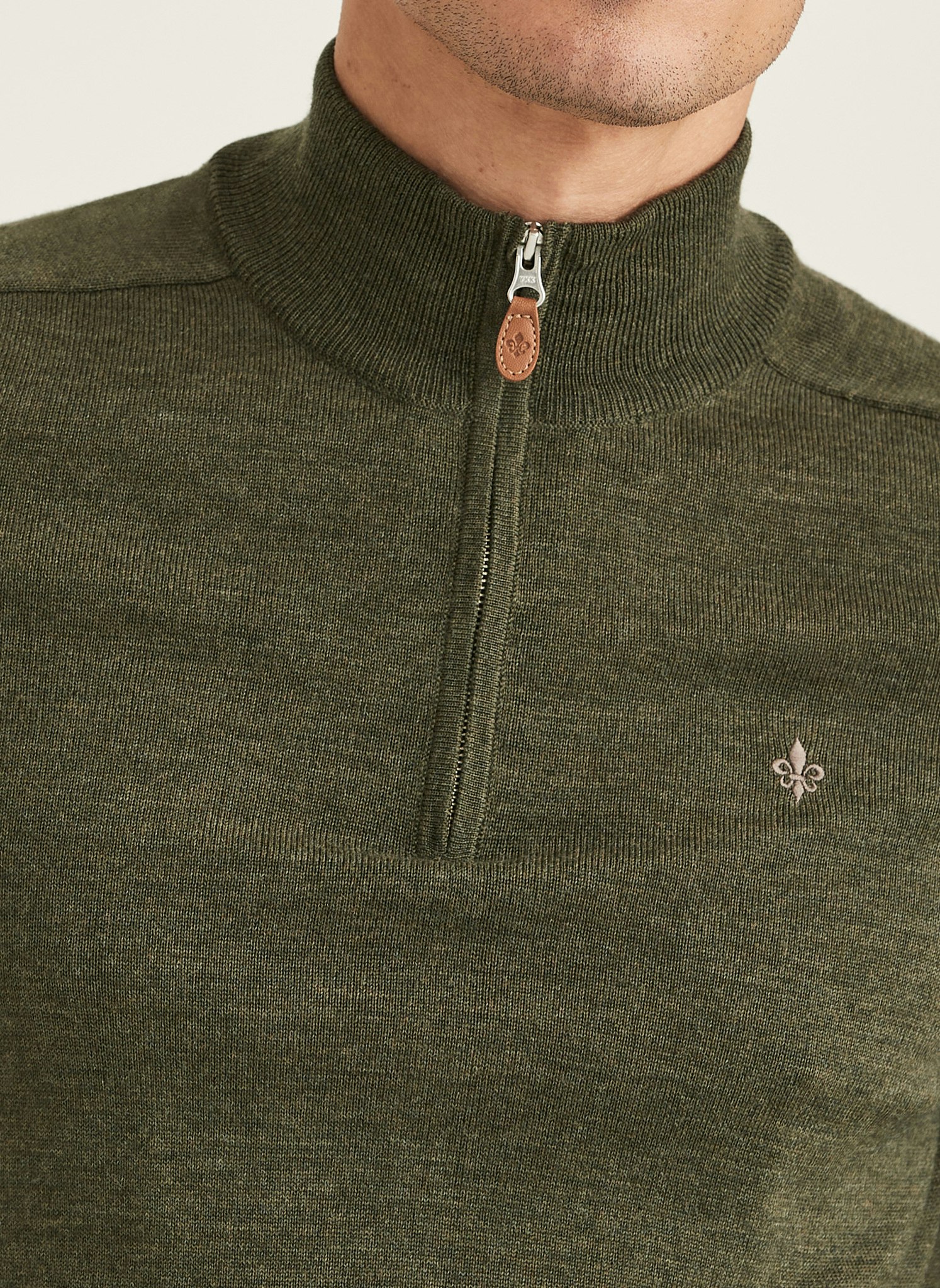 Morris - Merino John Zip (Olive)