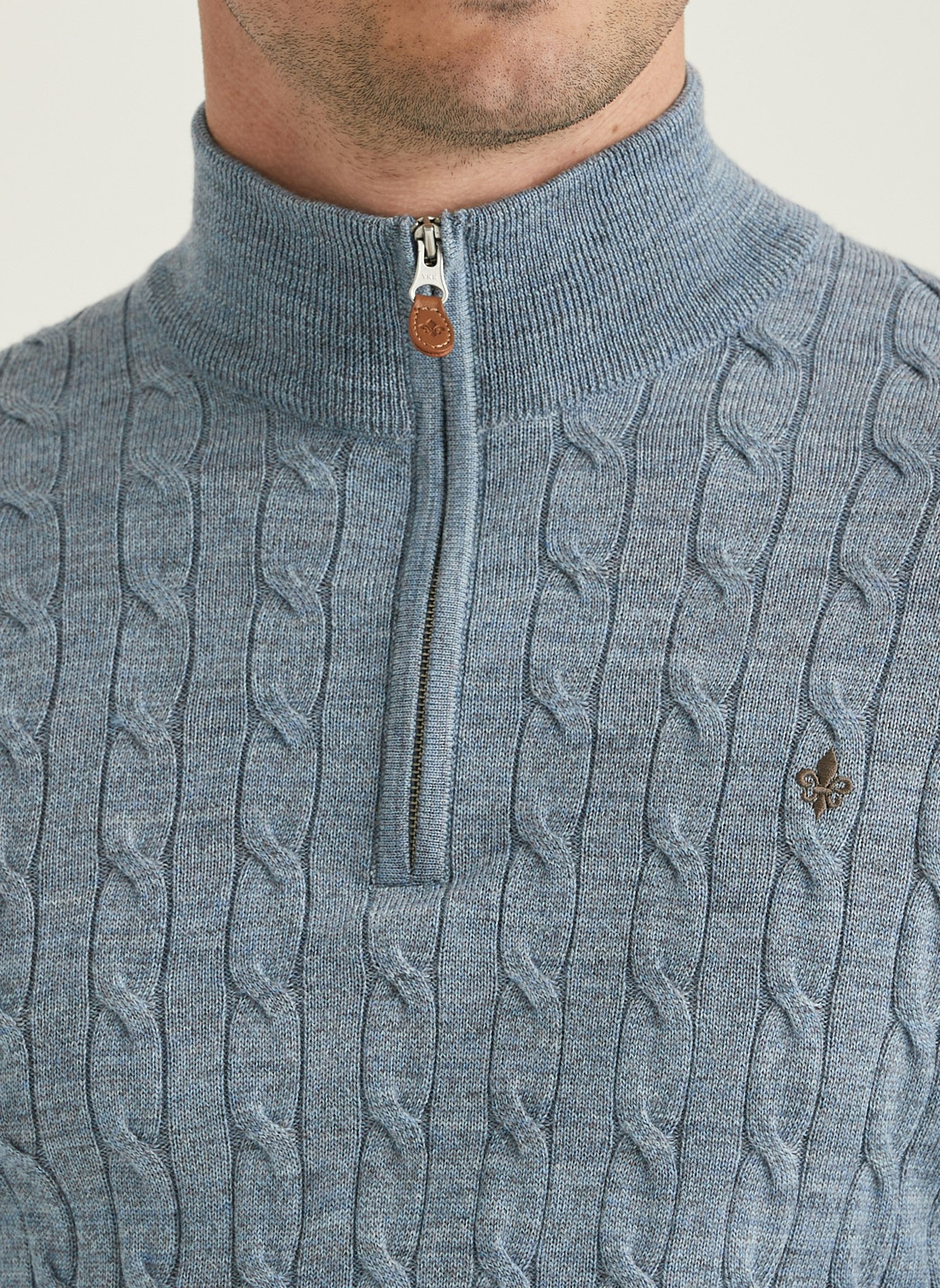 Morris - Merino Cable John Zip (Blue)