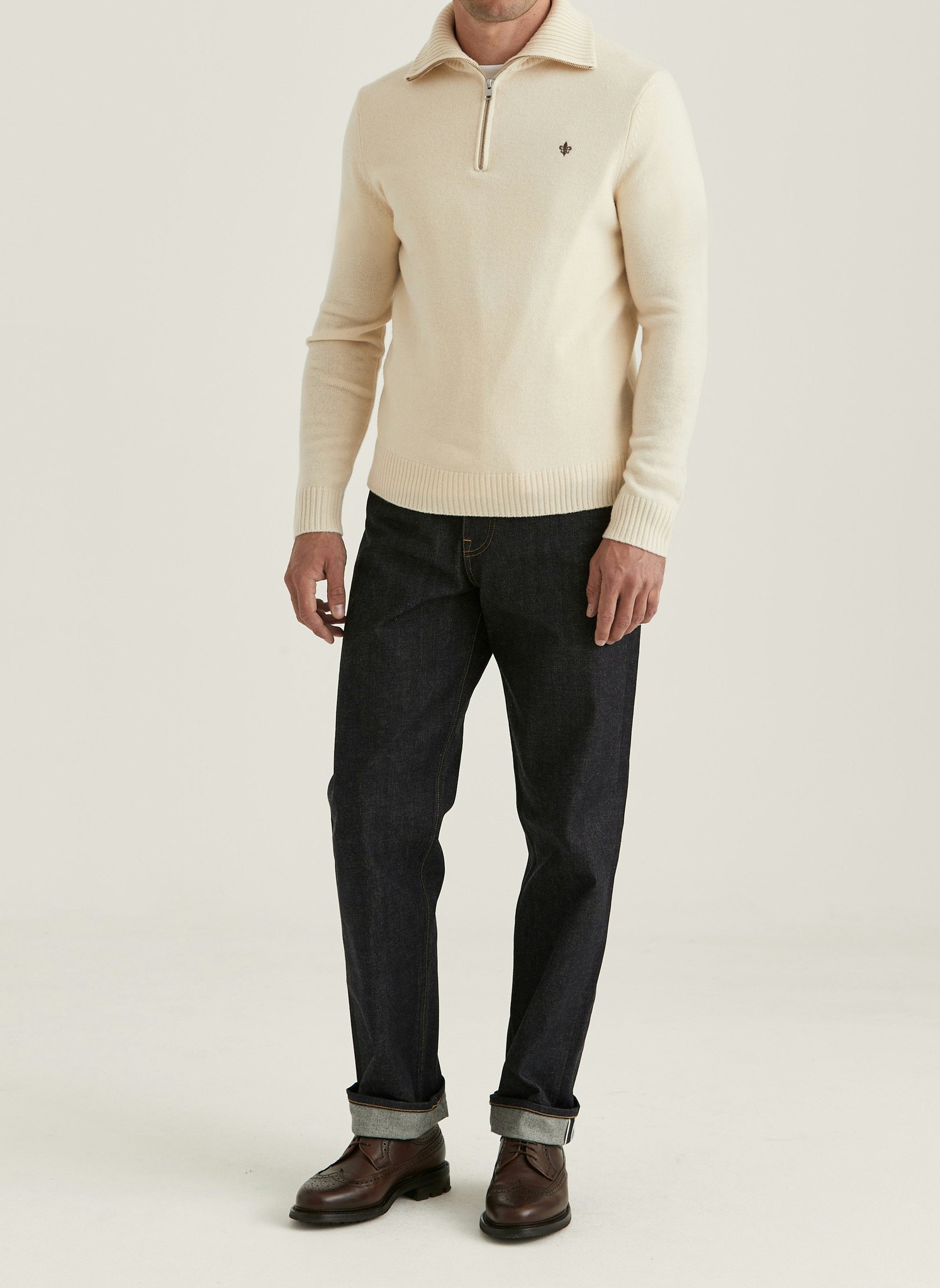 Morris - Hertford Half Zip (Offwhite)