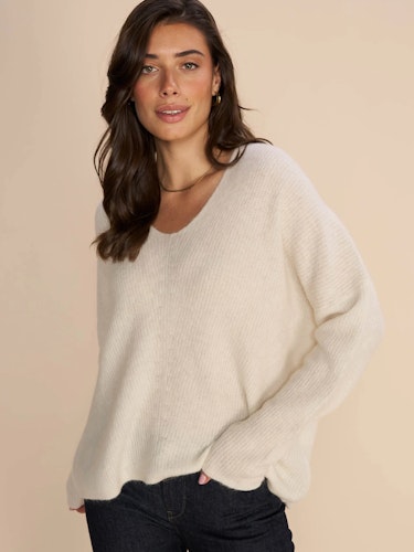 Mos Mosh - MMThora V-Neck Knit (Ecru)