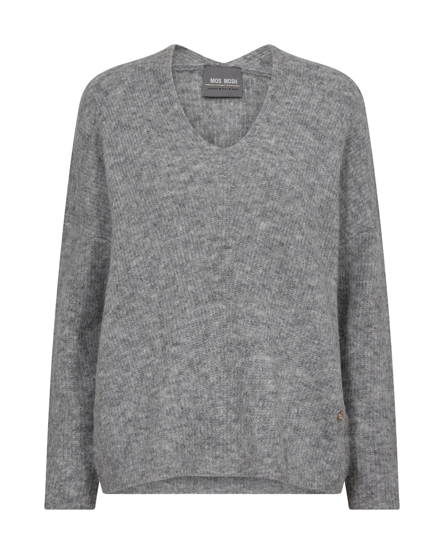 Mos Mosh - MMThora V-Neck Knit (Grey Mel.)