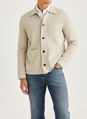 Morris - Jake Knitted Shirt Jacket (Khaki)