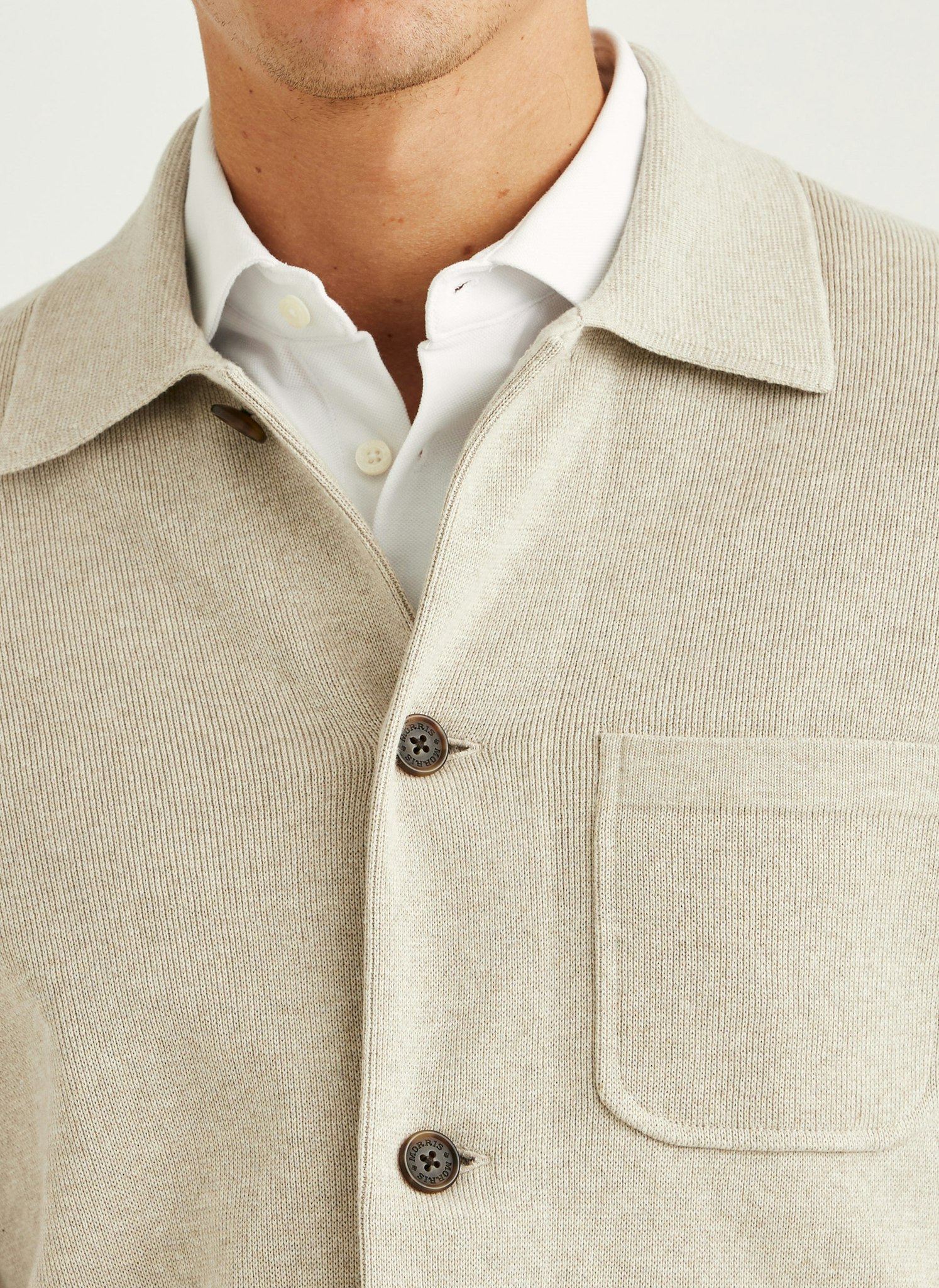 Morris - Jake Knitted Shirt Jacket (Khaki)