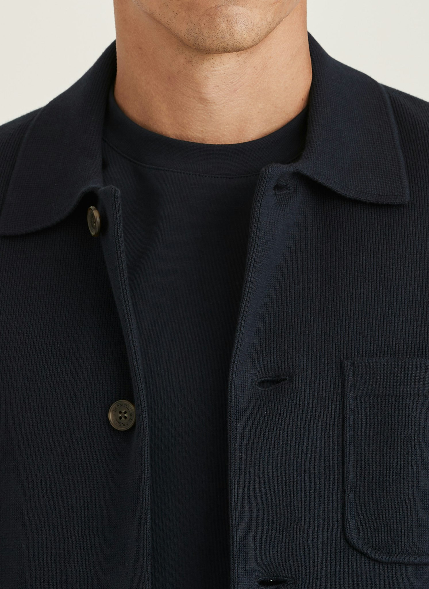 Morris - Jake Knitted Shirt Jacket (Old Blue)