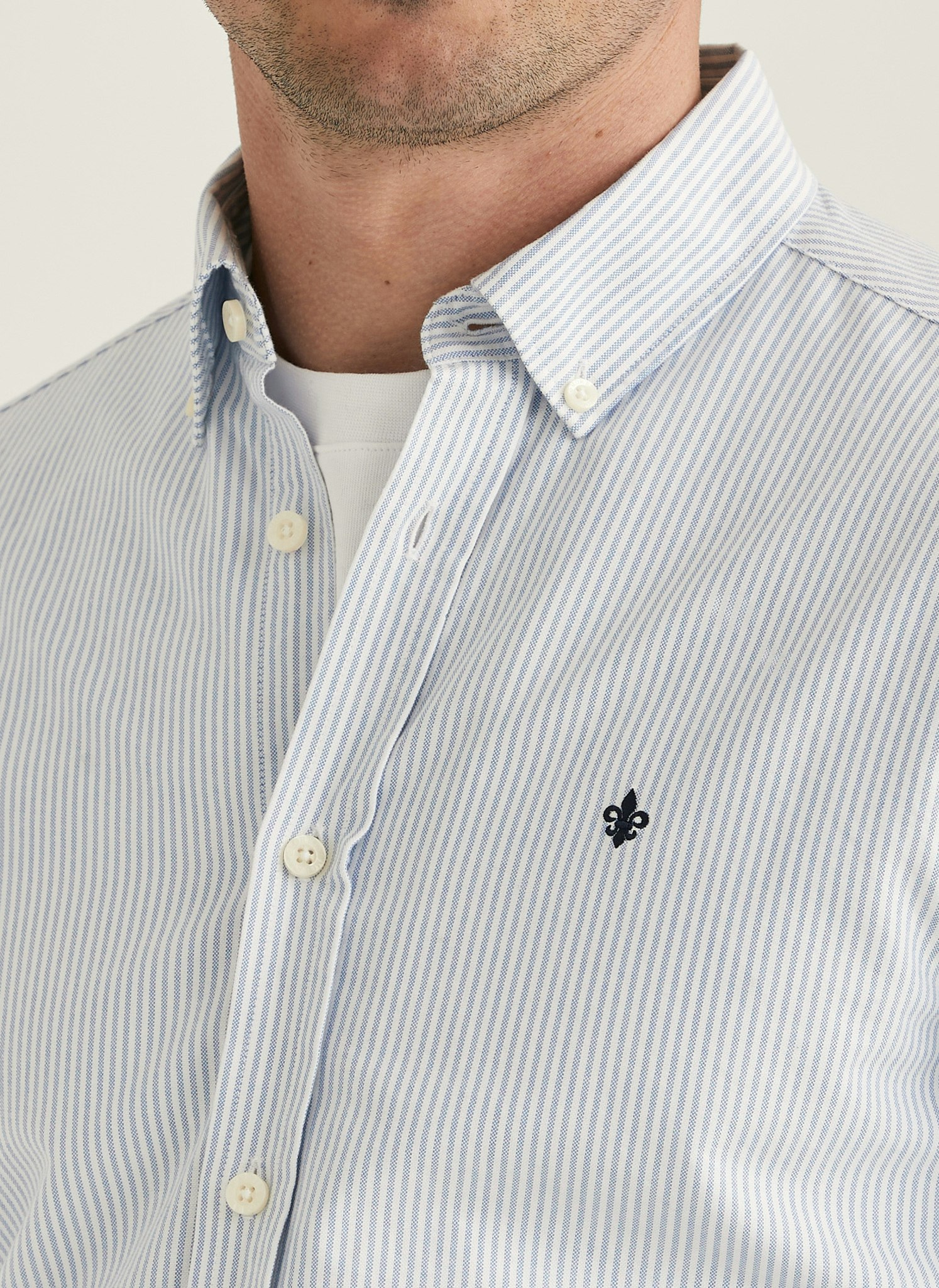 Morris - Oxford Striped BD Shirt (Light Blue)