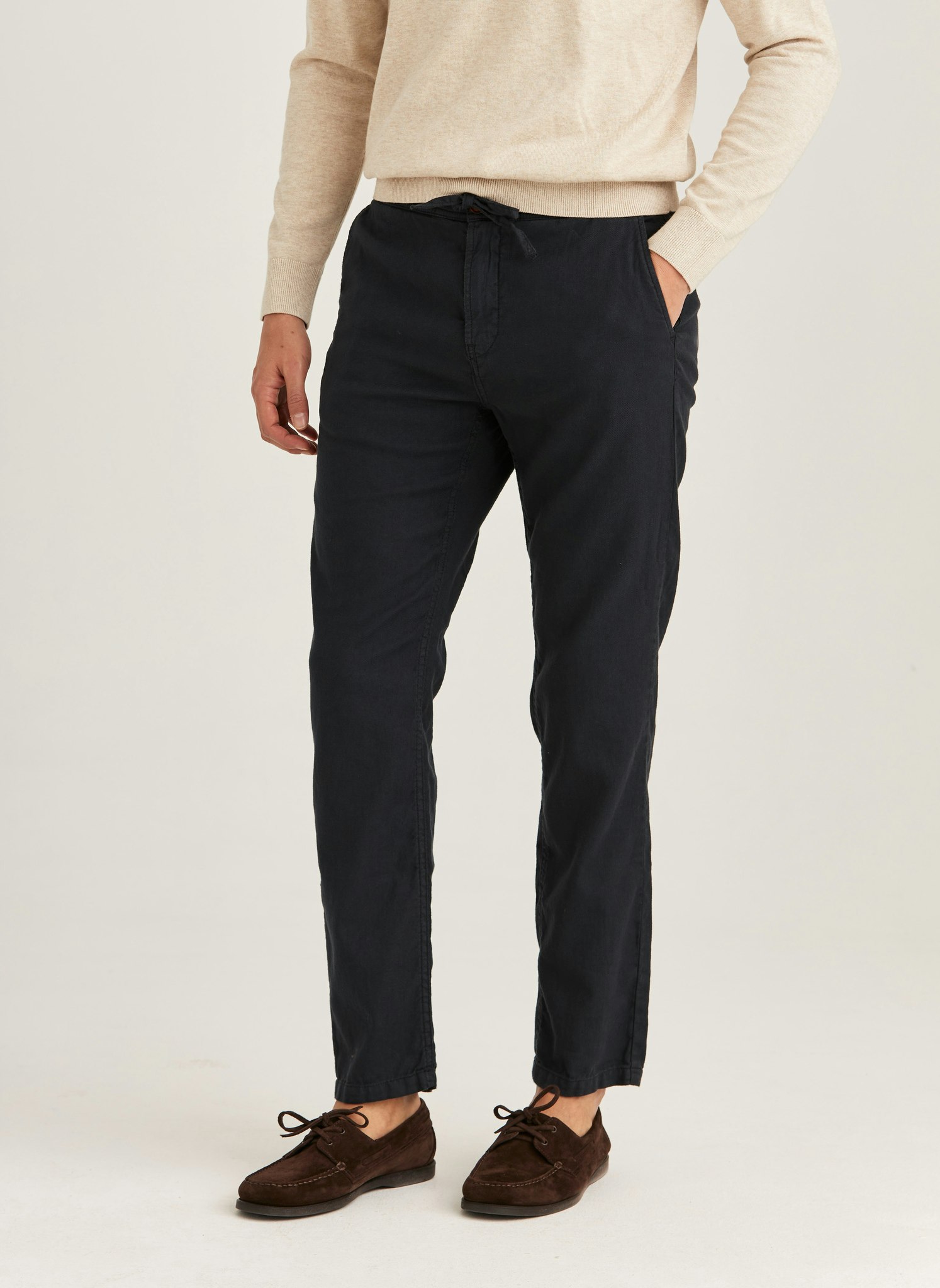 Morris - Fenix Linen Trousers (Blue)