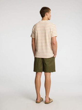 Selected Homme - SLHDJANGO STRIPE SS O-NECK TEE (Offwhite/Red Stripe)