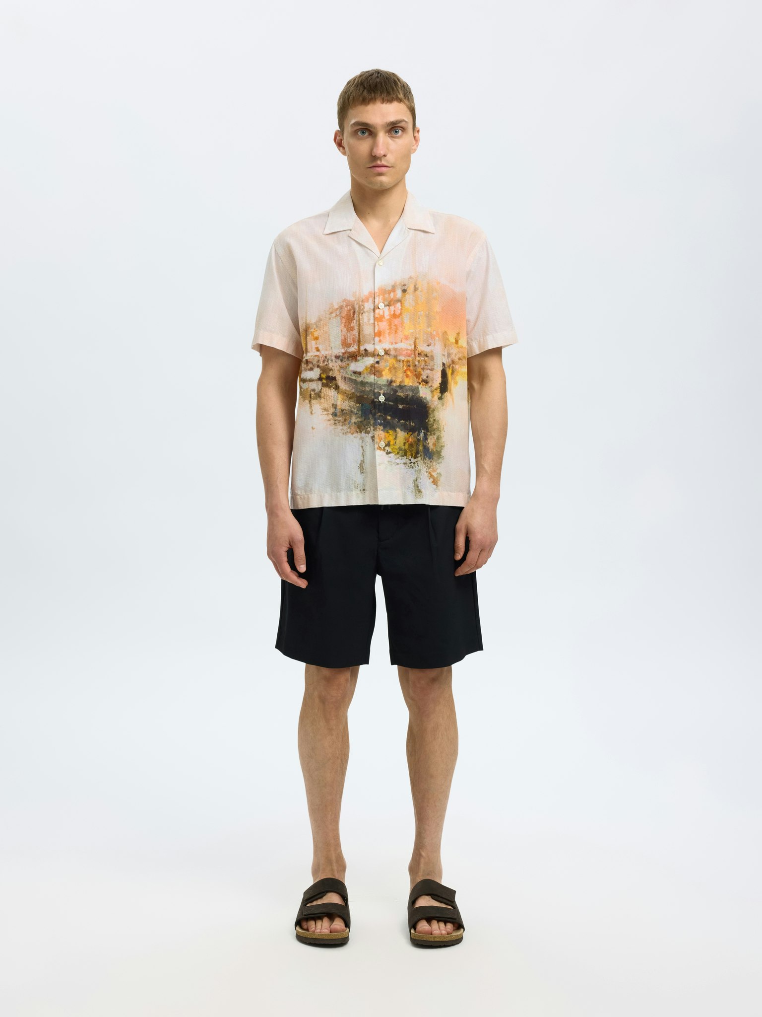 Selected Homme - SLHRLXCARL AOP SS SHIRT (Orange)