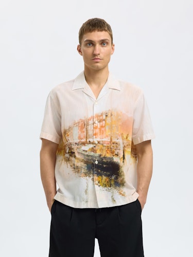 Selected Homme - SLHRLXCARL AOP SS SHIRT (Orange)
