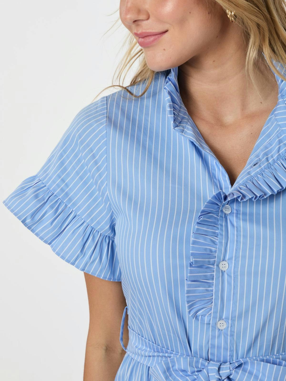 Neo Noir - Nellie Stripe Dress (Light Blue)