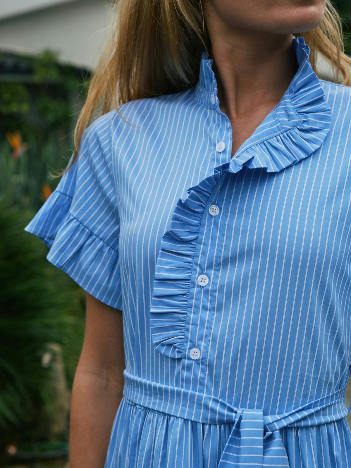 Neo Noir - Nellie Stripe Dress (Light Blue)