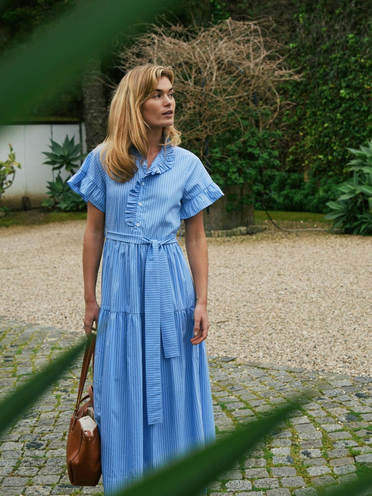 Neo Noir - Nellie Stripe Dress (Light Blue)