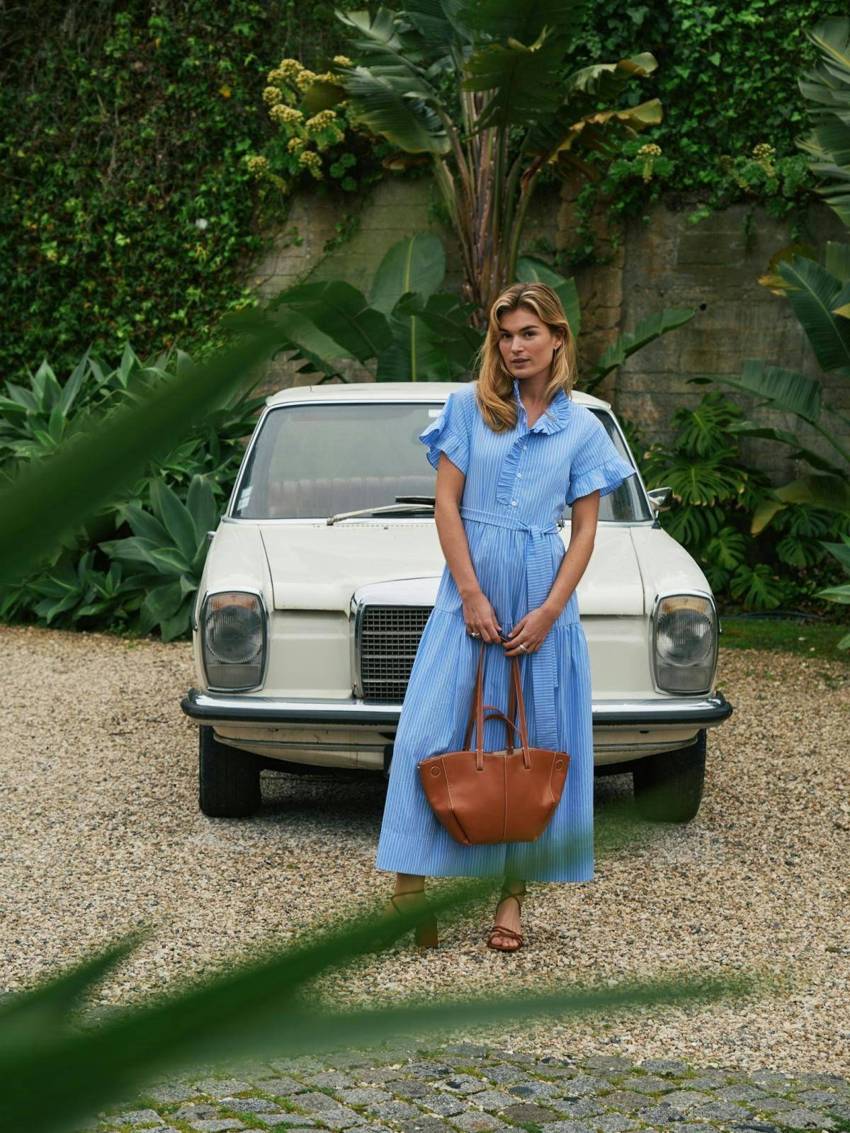 Neo Noir - Nellie Stripe Dress (Light Blue)