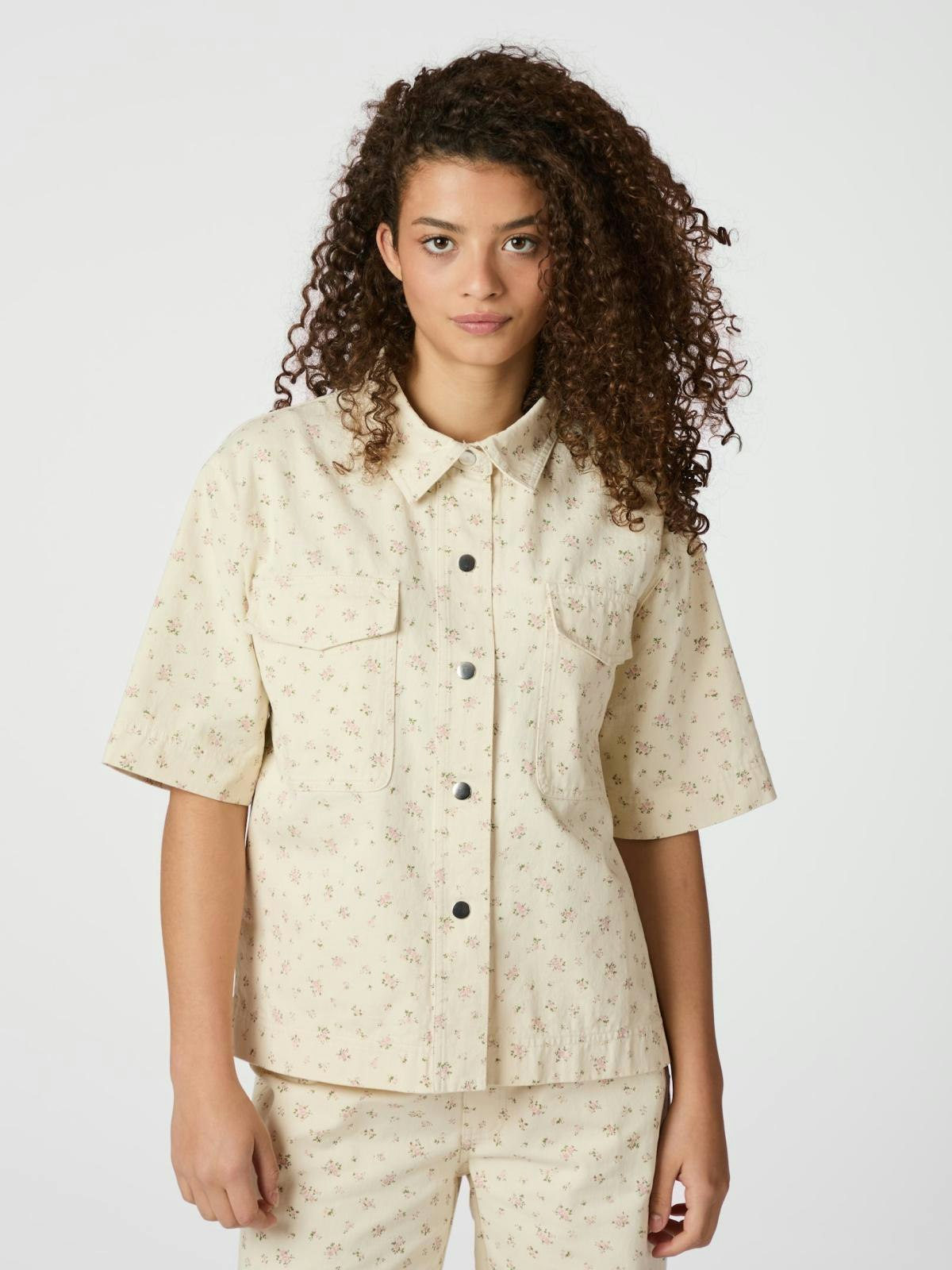 Neo Noir - Tiki Floral Denim Shirt (Offwhite)