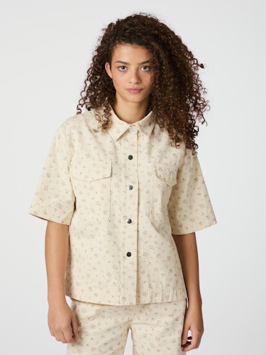 Neo Noir - Tiki Floral Denim Shirt (Offwhite)