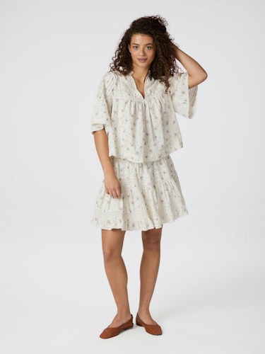 Neo Noir - Siama Dobby Flower Blouse (Offwhite)