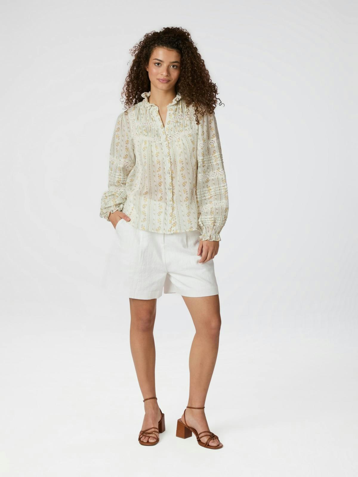 Neo Noir - Lyla Soft Border Blouse (Dusty Yellow)