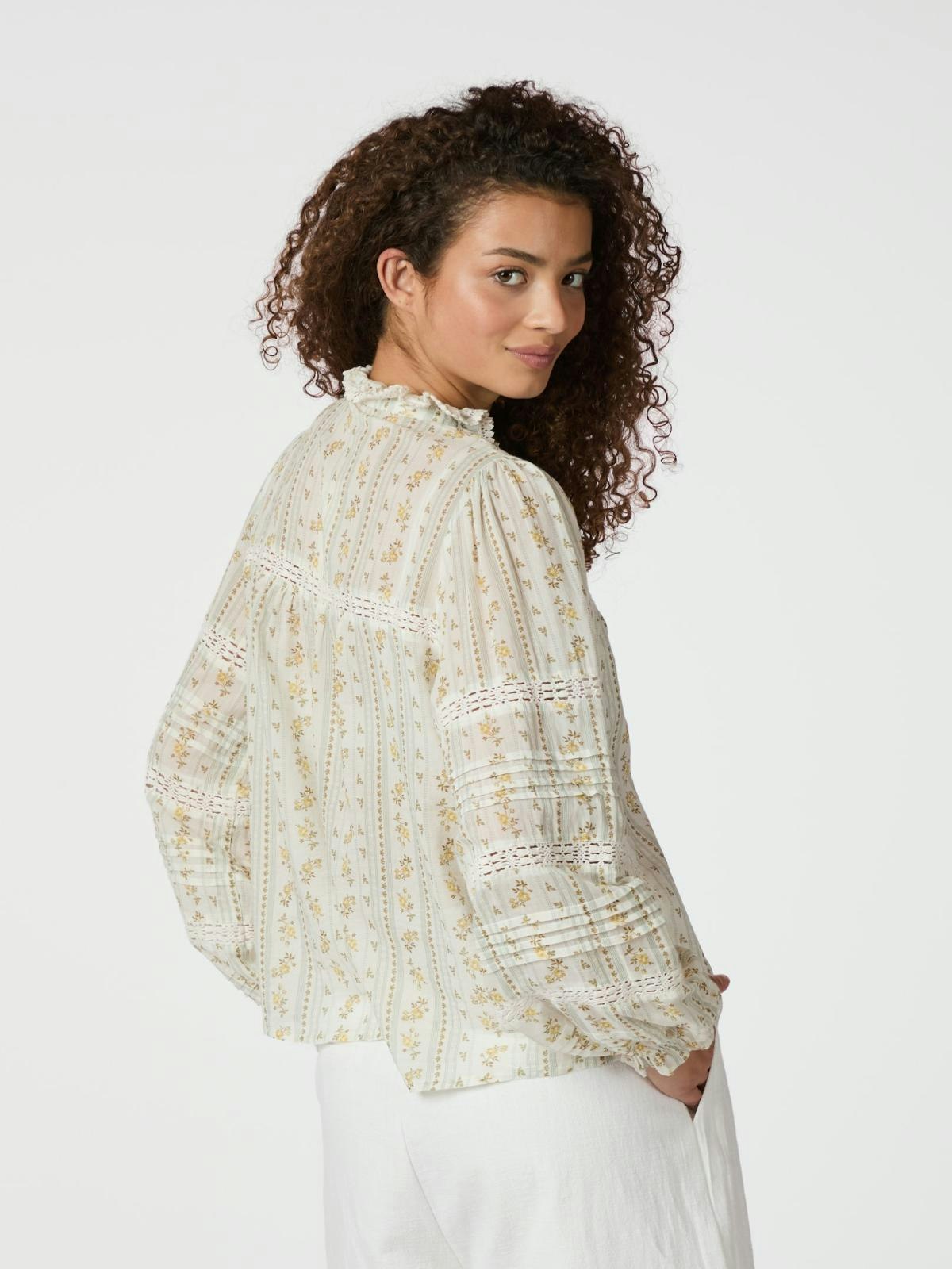 Neo Noir - Lyla Soft Border Blouse (Dusty Yellow)