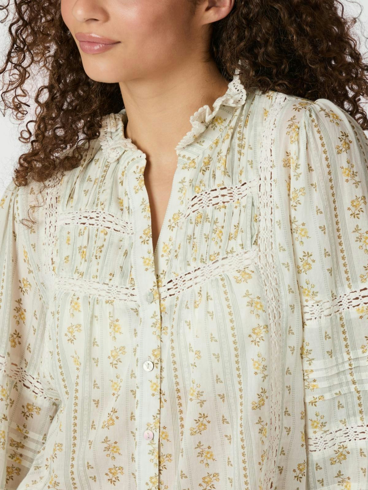 Neo Noir - Lyla Soft Border Blouse (Dusty Yellow)