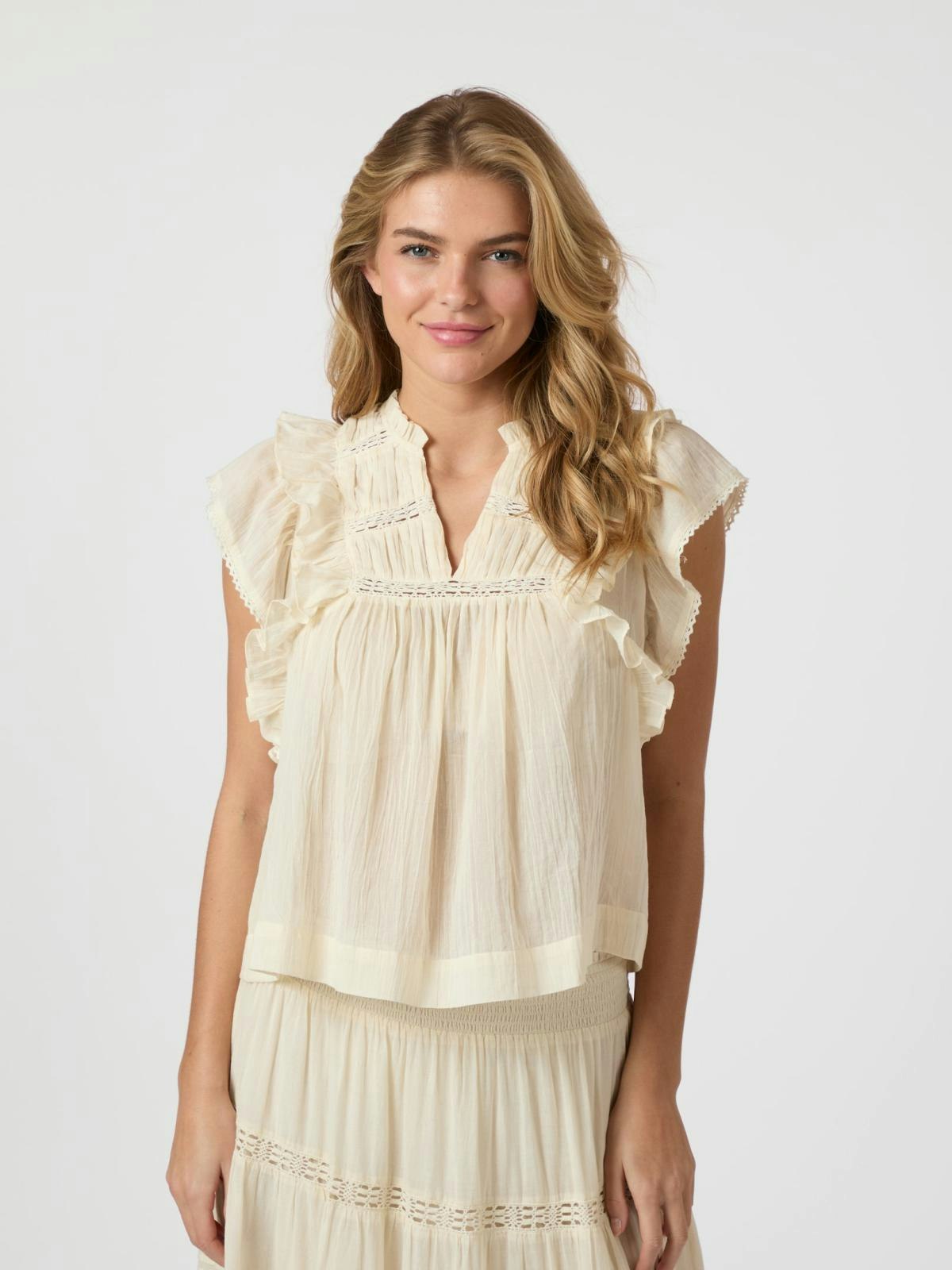 Neo Noir - Jayla S Voile Top (Light Yellow)
