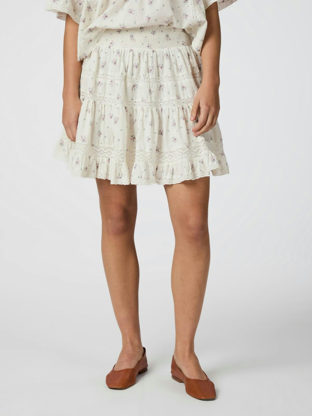 Neo Noir - Callia Dobby Flower Skirt (Offwhite)