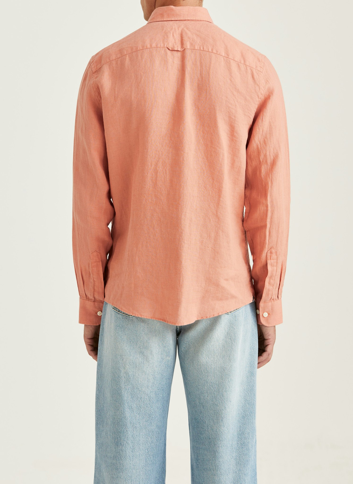 Morris - Douglas Linen Shirt - Classic Fit (Orange)