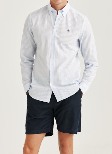 Morris - Seersucker Shirt-Slim Fit (Light Blue)