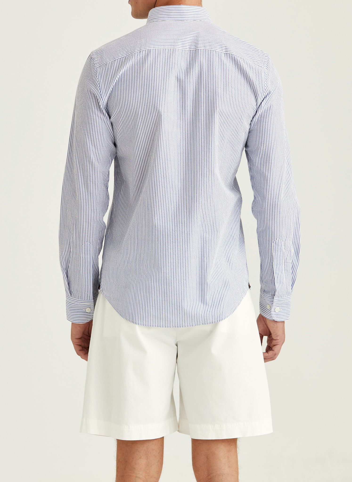 Morris - Seersucker Shirt-Slim Fit (Old Blue)