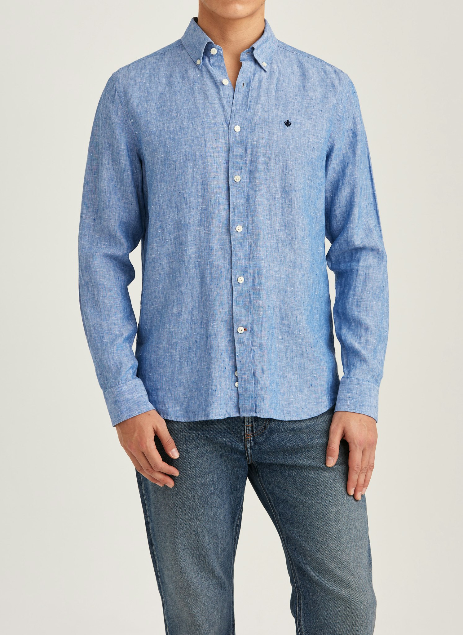 Morris - Douglas Linen Shirt-Classic Fit (Blue)