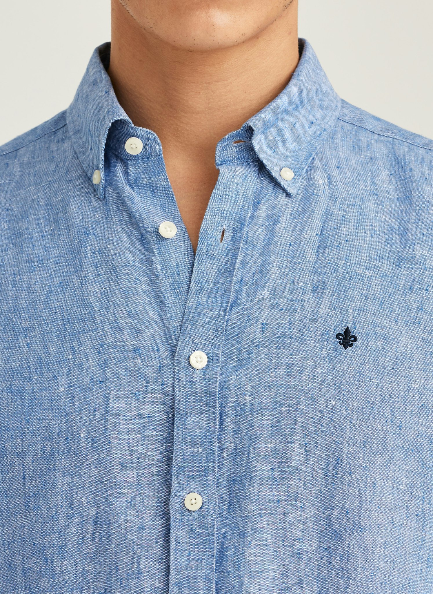 Morris - Douglas Linen Shirt-Classic Fit (Blue)