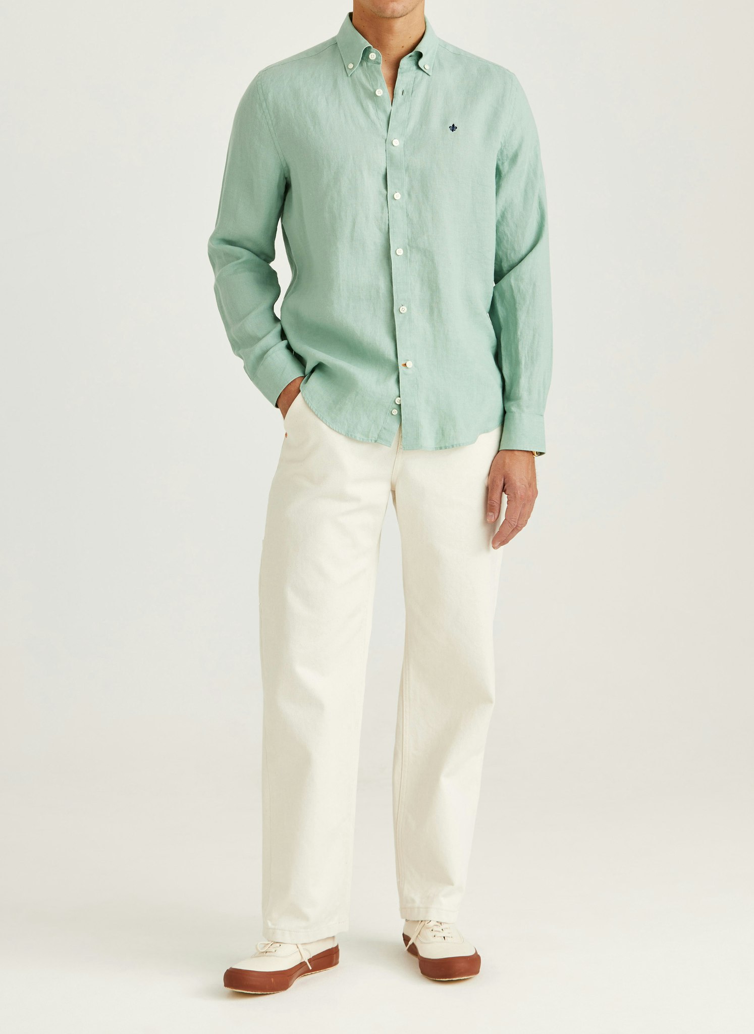 Morris - Douglas Linen Shirt-Classic Fit (Green)