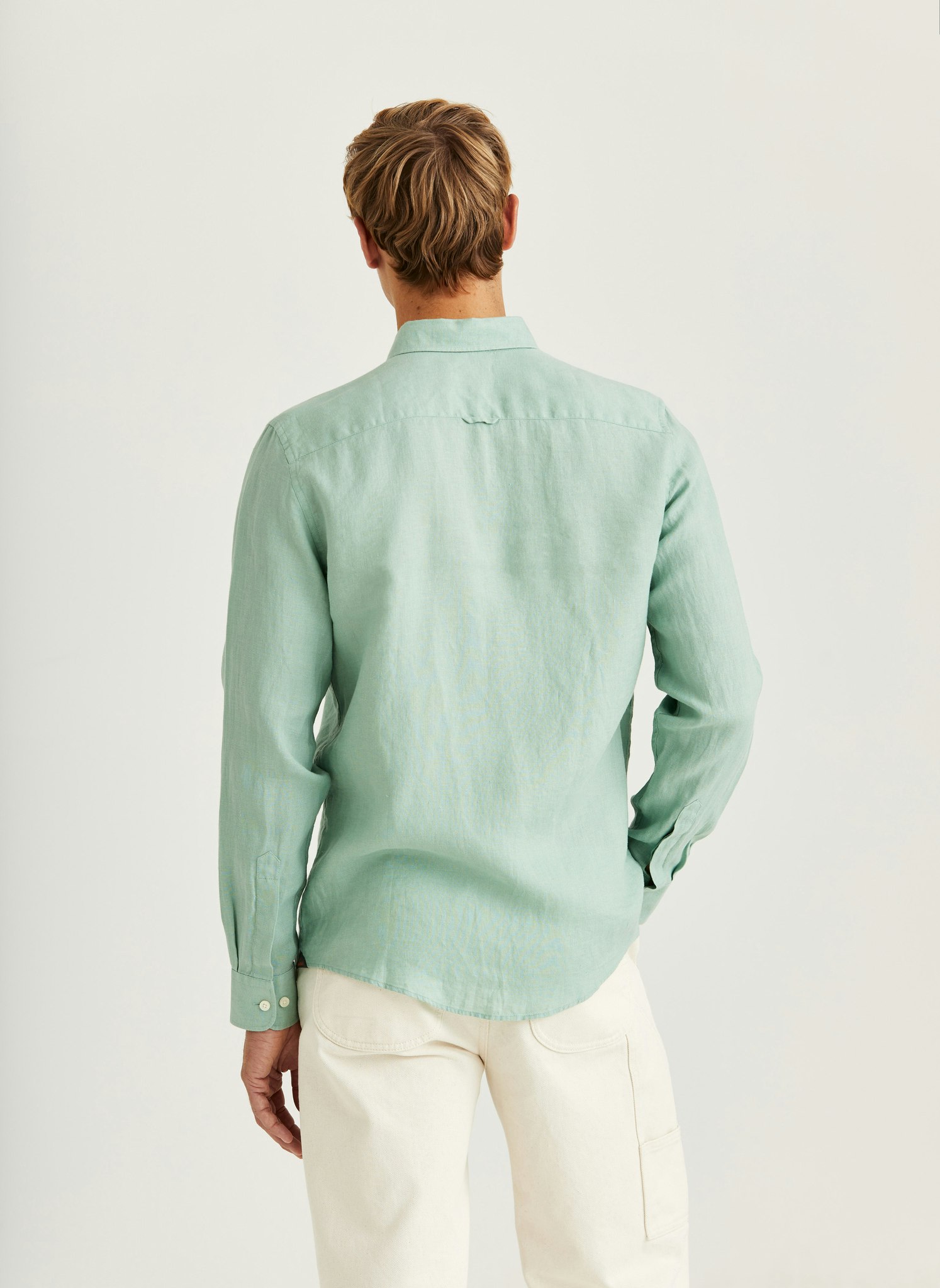 Morris - Douglas Linen Shirt-Classic Fit (Green)