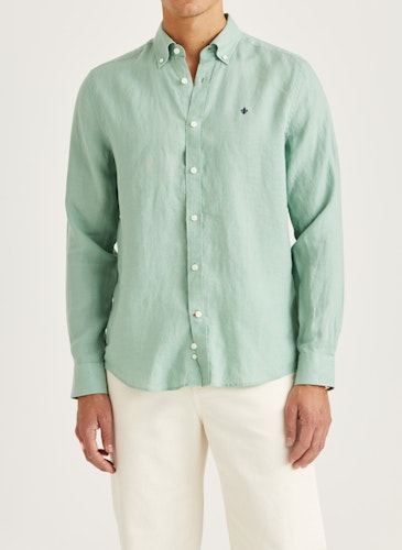 Morris - Douglas Linen Shirt-Classic Fit (Green)