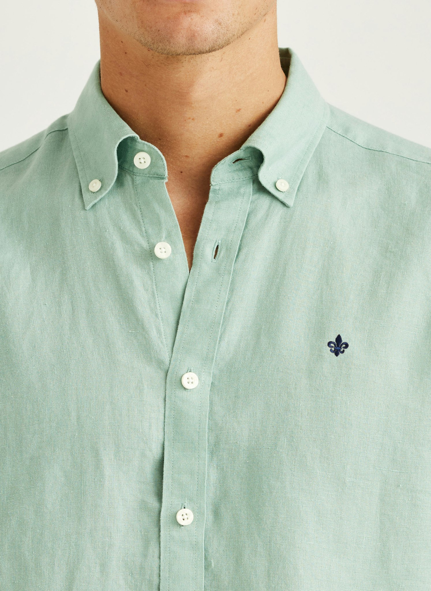 Morris - Douglas Linen Shirt-Classic Fit (Green)