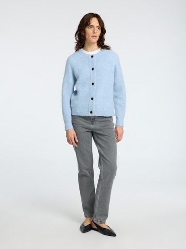 Selected Femme - SLFLULU LS KNIT SHORT CARDIGAN NOOS (Cashmere Blue)
