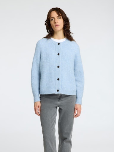 Selected Femme - SLFLULU LS KNIT SHORT CARDIGAN NOOS (Cashmere Blue)