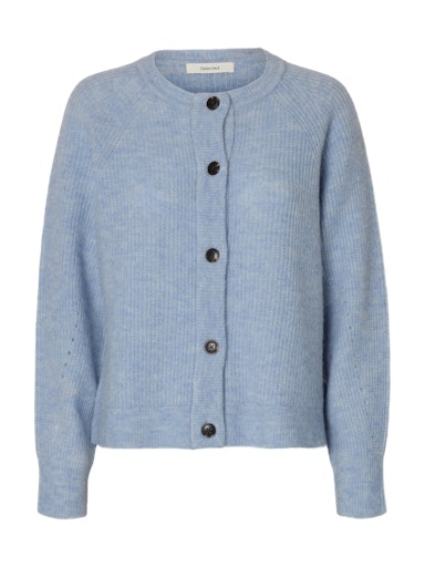 Selected Femme - SLFLULU LS KNIT SHORT CARDIGAN NOOS (Cashmere Blue)