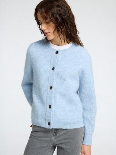 Selected Femme - SLFLULU LS KNIT SHORT CARDIGAN NOOS (Cashmere Blue)