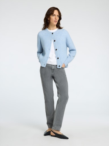 Selected Femme - SLFLULU LS KNIT SHORT CARDIGAN NOOS (Cashmere Blue)