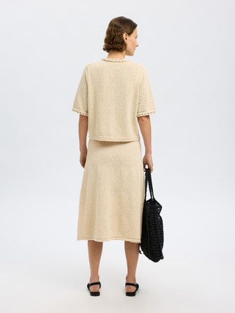 Selected Femme - SLFALMA MW KNIT SKIRT (Birch)