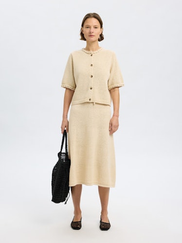 Selected Femme - SLFALMA MW KNIT SKIRT (Birch)