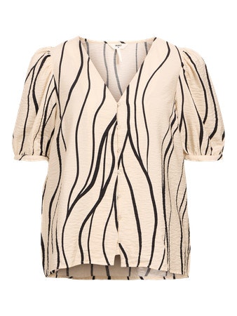 Object - OBJJACIRA S/S V-NECK TOP (Sandshell)