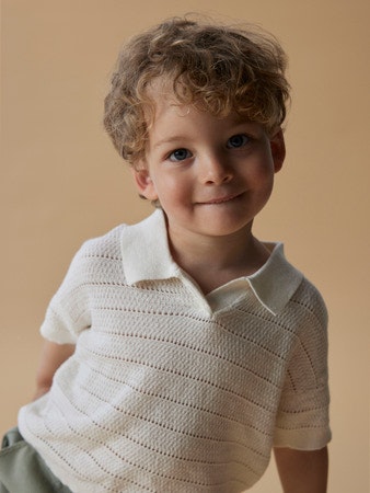 Lil' Atelier - NMMGLIVO SS KNIT POLO (Coco Milk)