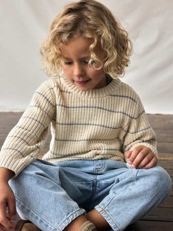 Lil' Atelier - NMMEMLEN LS KNIT STRIPES (Turtledove)