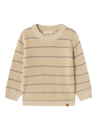 Lil' Atelier - NMMEMLEN LS KNIT STRIPES (Turtledove)