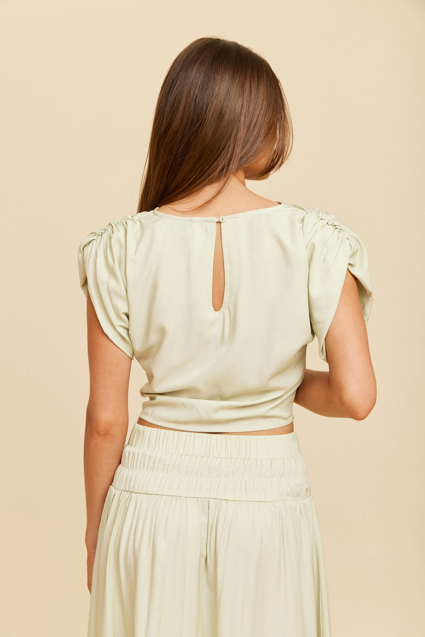 Rut & Circle - PAMELA PUFF TOP (Light Green)