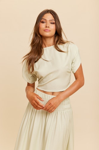 Rut & Circle - PAMELA PUFF TOP (Light Green)
